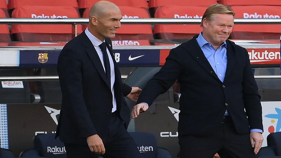 Real Madrid and Barcelona Managers - Zinedine Zidane and Ronald Koeman